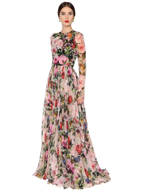 dolce gabbana floral long dress|net a porter dolce and gabbana.